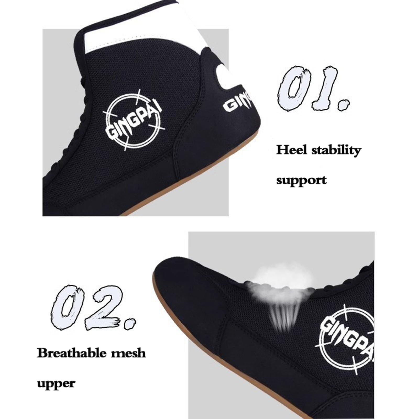 Scarpe da Boxe,Scarpe da Boxe Wrestling per Uomo Donna,Boxe Scarpe da Allenamento,Scarpe da Sollevamento Pesi per Bodybuilding,Antiscivolo,per MMA,Wrestling,Boxe,Powerlifting,Palestra