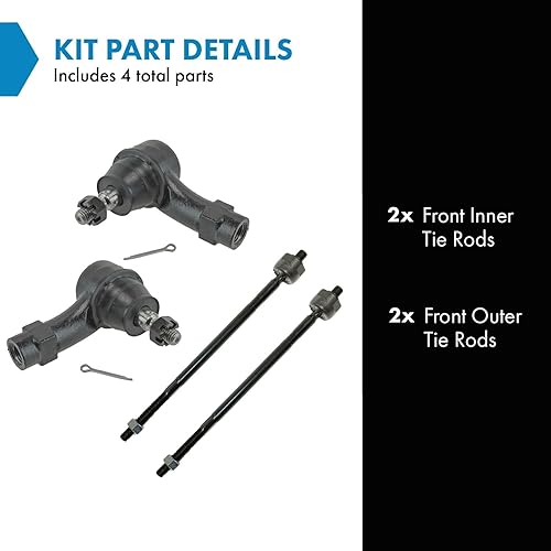 Vista 1022 de TRQ - Juego de barras de acoplamiento delanteras interiores y exteriores