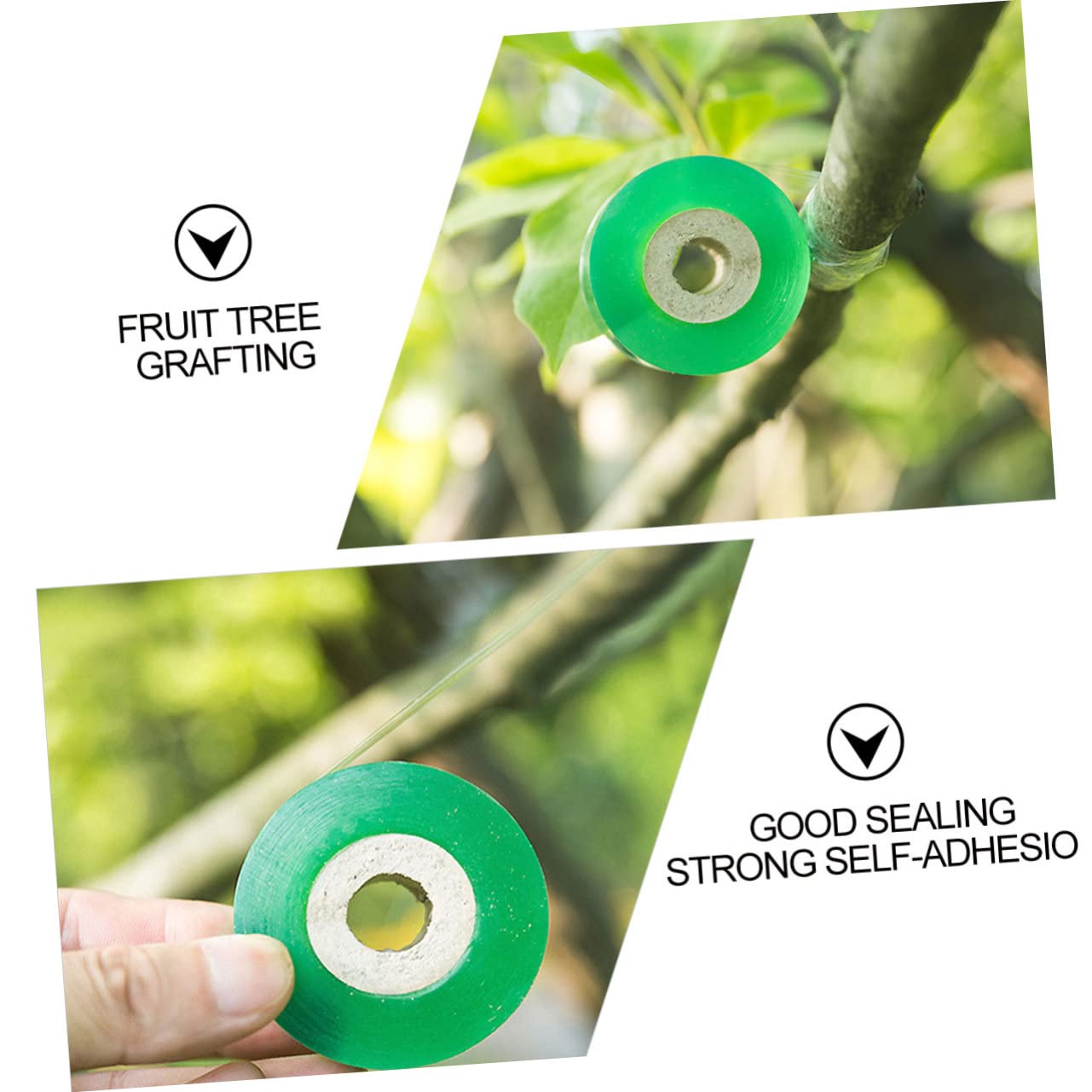 POPETPOP PVC Veredelungsband zum Veredeln 4 Rollen Grün Selbstklebend und Flexibel für Obstbäume und Pflanzen im Garten