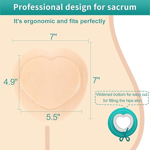 Miniatura 2 de Dimora Ag Silver - Vendajes de espuma para heridas en el sacro, borde adhesivo de silicona, 7 x 7 pulgadas, impermeable, absorbente, transpirable,