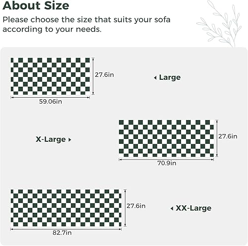 Miniatura 4 de Funda de sofá mullida para perros, lavable, antideslizante, protector para sofá de 3 cojines, apto para mascotas, divertido tapete cuadrado de color