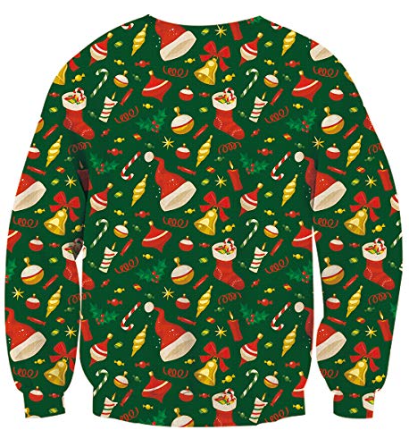 Mens Ugly Christmas Sweater Novelty 3D Graphic Long Sleeve Junior Xmas Sweatshirt Size S-3XL2