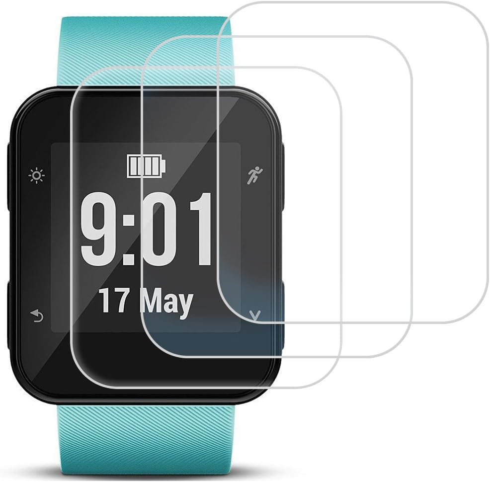 AFUNTA Screen Protector Films for Garmin Forerunner 35 Smartwatch, 3 Packs of Tempered Glass Optical Glass Smartwatch Protectors