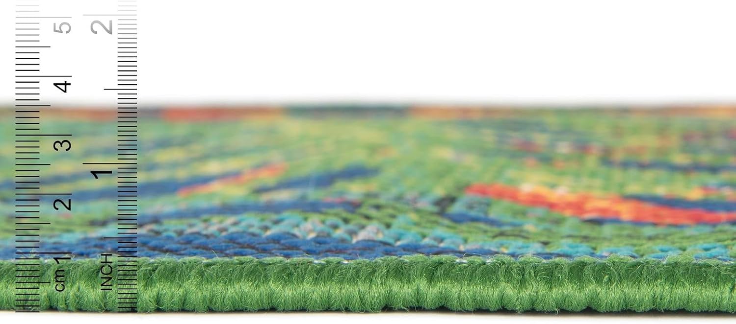Rugs.com Baja Outdoor Collection Rug – 5x8 Multi Medium-Pile Rug Perfect for Bedrooms, Dining Rooms, Living Rooms