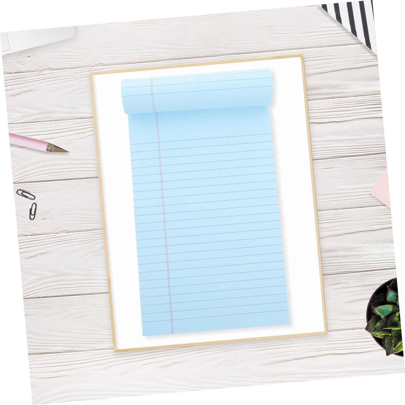 Blocchi per Scrivere Strappabili 4 Pezzi in Carta Blu per Note | Linee Semplici, Portatile, Design Antiscivolo, Formato Compatto per Scuola e Ufficio
