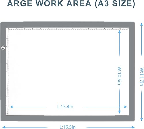 Miniatura 108 de LitEnergy Kit de almohadilla de luz LED de 9 x 12 pulgadas, tablero de luz alimentado por USB, caja de luz de brillo ajustable con 108 ranuras