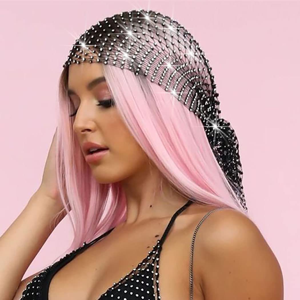 Yokawe Mesh Rhinestone Headbands Black Glitter Crystal Wide Hairbands Turban Amazon.com: Formery Crystal Mesh Headbands Bling Rhinestone  main image 3