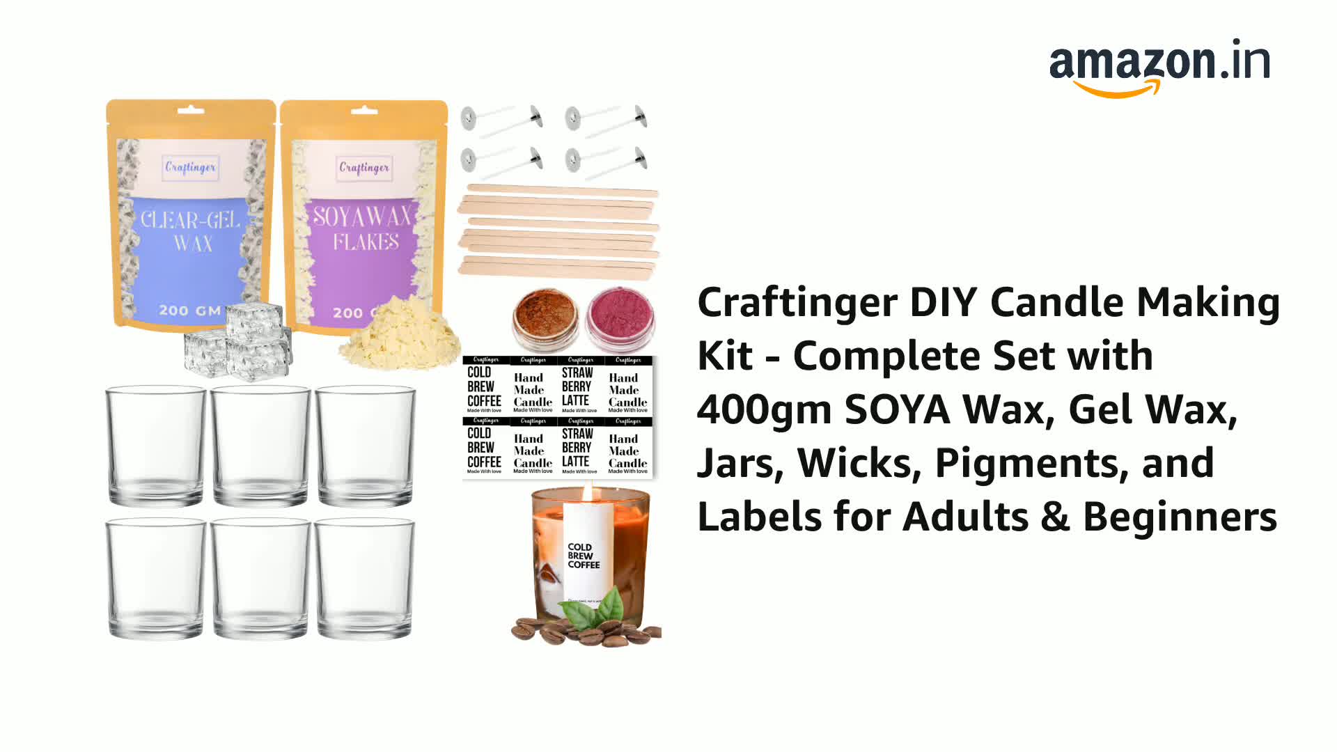 Digital Candle Making Kit For Adults - Soy Wax Melts, Jars, Tealight Moulds, Digital Wax Melter & Scents