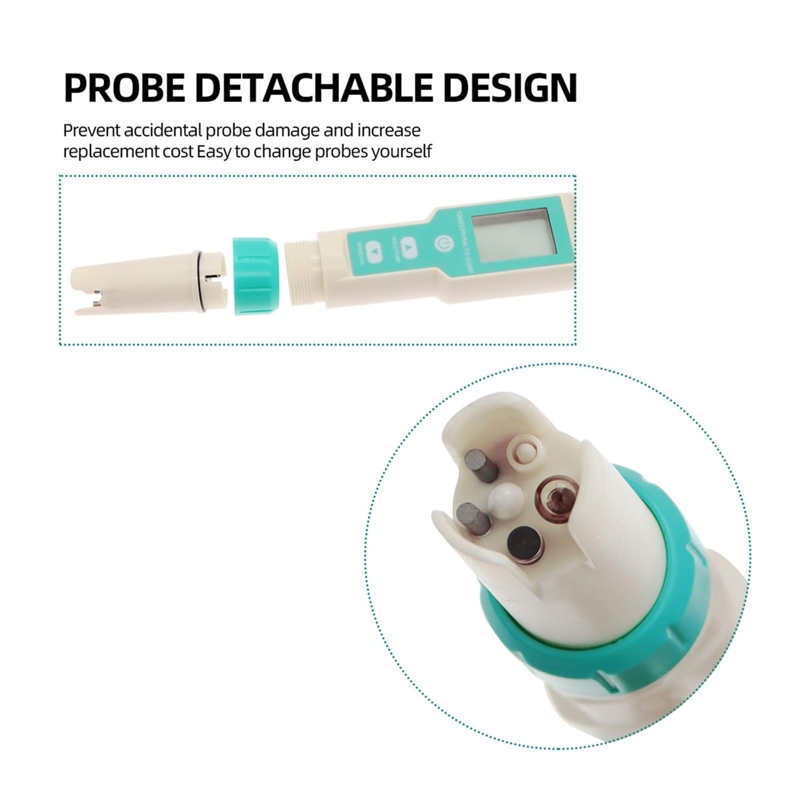 Kit per l'analisi dell'Acqua, Misuratore di PH 4/5 in 1 TDS EC ORP Salinità S. G Temperatura con retroilluminazione Monitor Digitale della qualità Acqua Tester for Acquario(4 in 1 PH Meter)