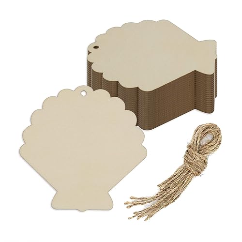 Shell Wood Cutout DIY Crafts Wooden Shell Shaped Hanging Ornaments