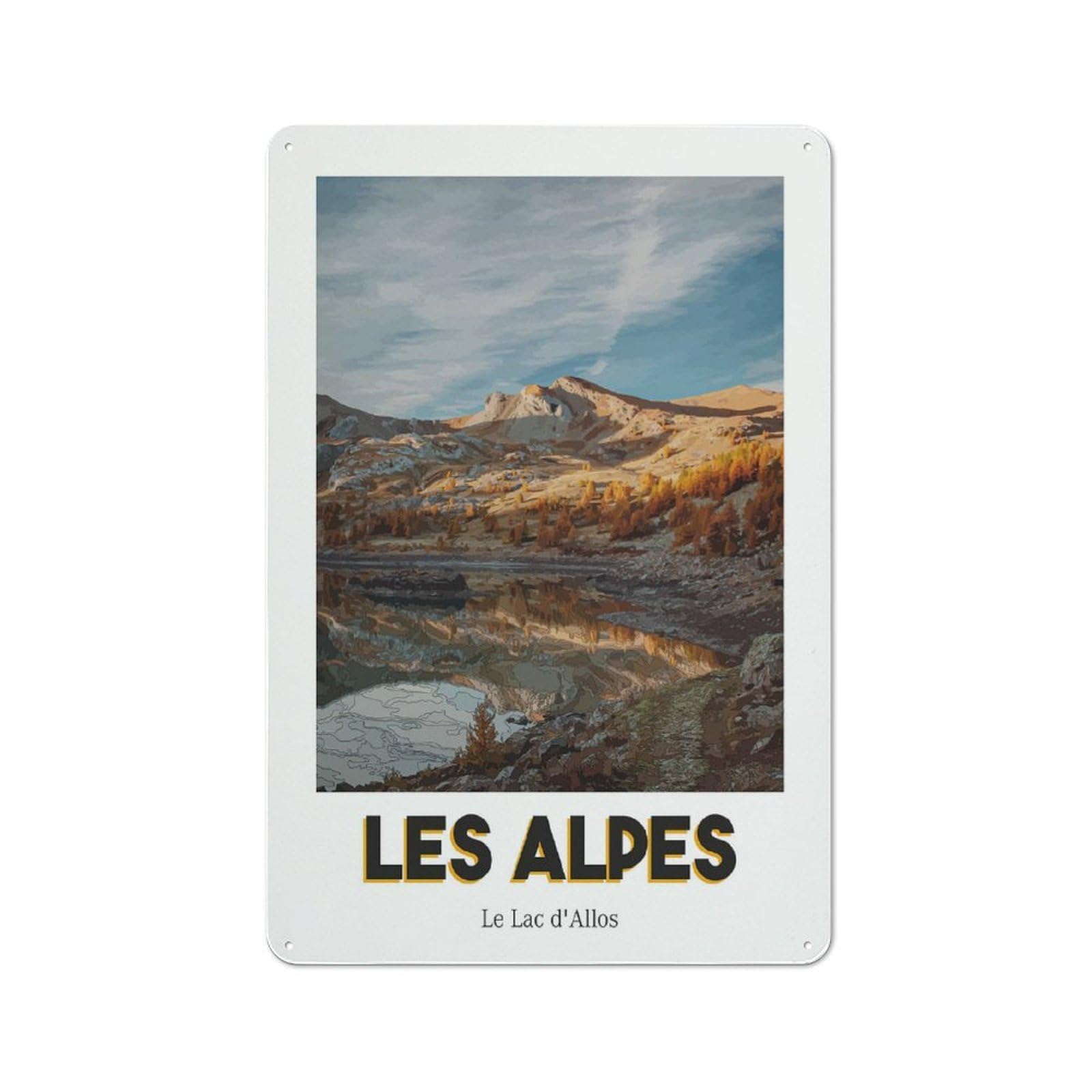 Junmoney Style-9 Tin Wall Sign With Allos Lake Design 30X20cm, Cosy Cafe Wall Decor For Kitchen, Cafe, Pantry Or Dining Room