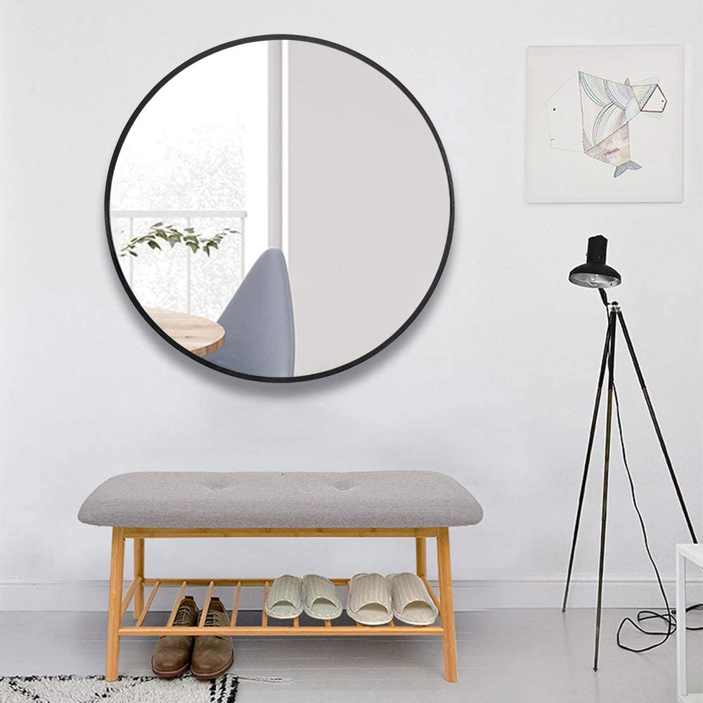 Amazon.co.jp: ミルオ君の鏡工房 ミラー 鏡 姿見鏡 壁掛け鏡 丸 円型  