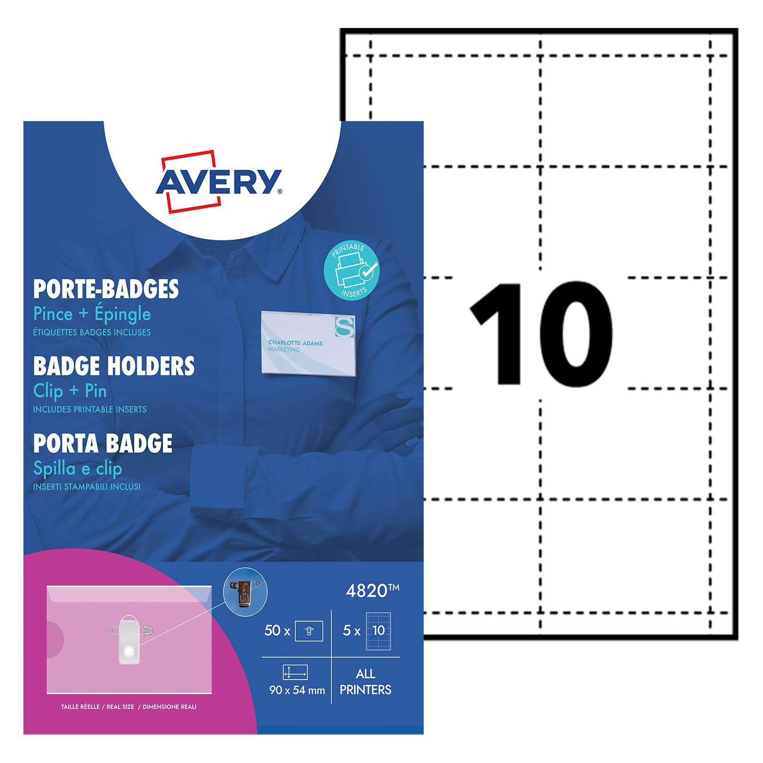 Aazon.co : Avery 4820 Printable Nae Badges With Plastic Cases And