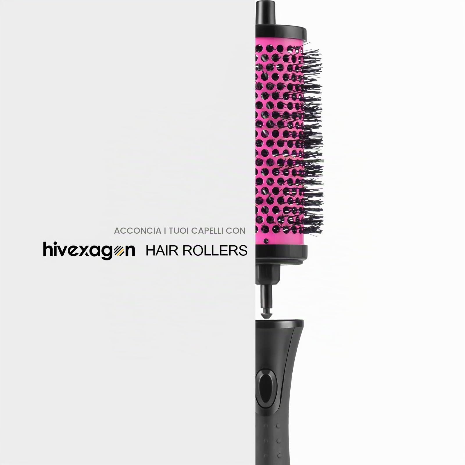 Hivexagon Set di Spazzole per Capelli Rotondo con Cilindri Removibili per Capelli Styling (1.9 & 2.1 & 2.4 inch +clip)