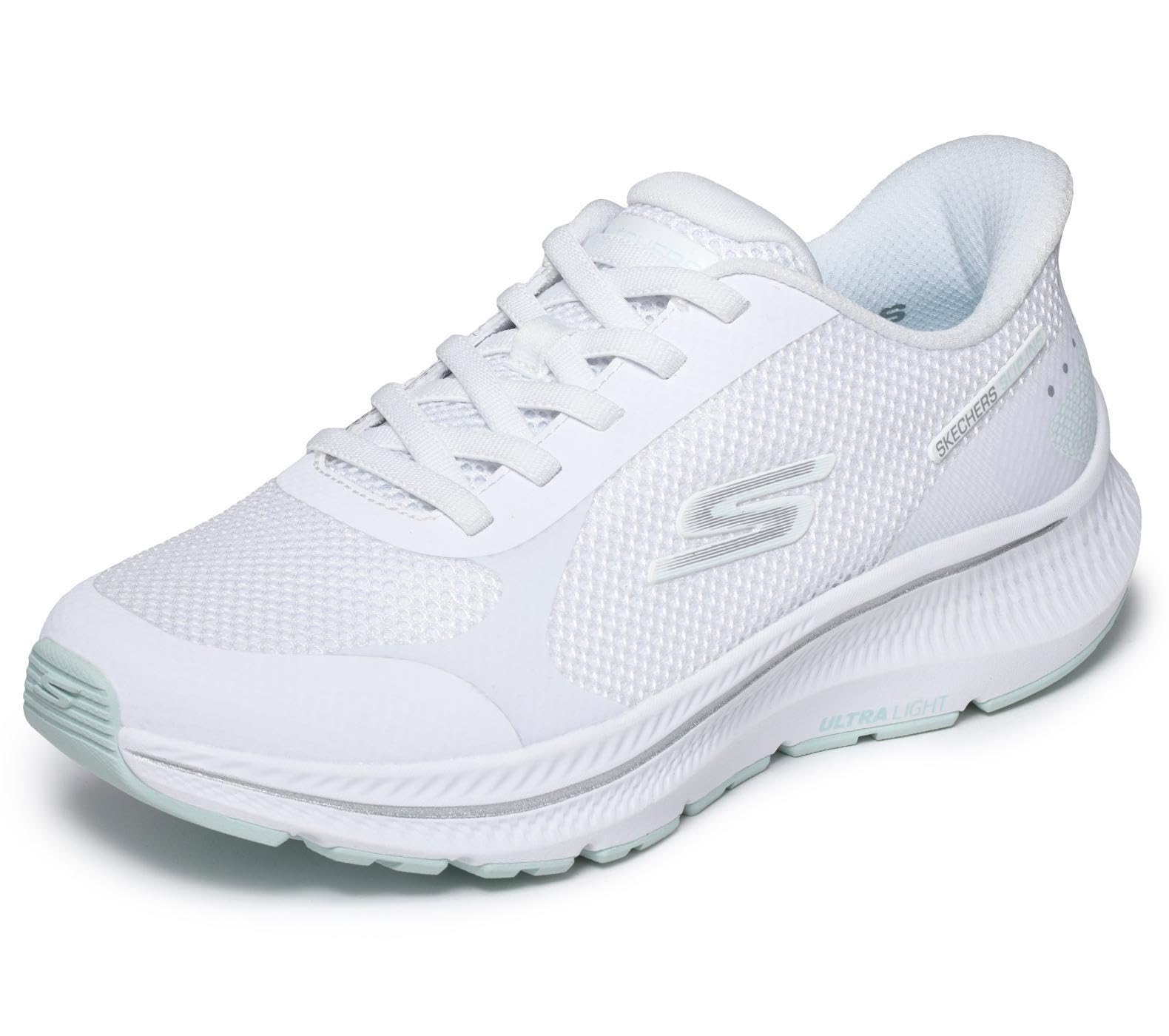 Skechers Women's Go Run Consistent 2.0 Captiva Slip-in Trainers, White Textile/Lt. Blue Trim, 4.5 UK