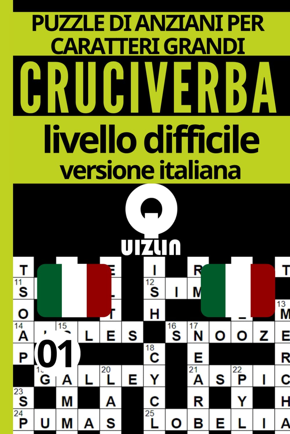 Puzzle per anziani caratteri grandi cruciverba livello difficile versione italiana Vol 01: Giochi di Memoria Cruciverba allena il tuo vocabolario e ..
