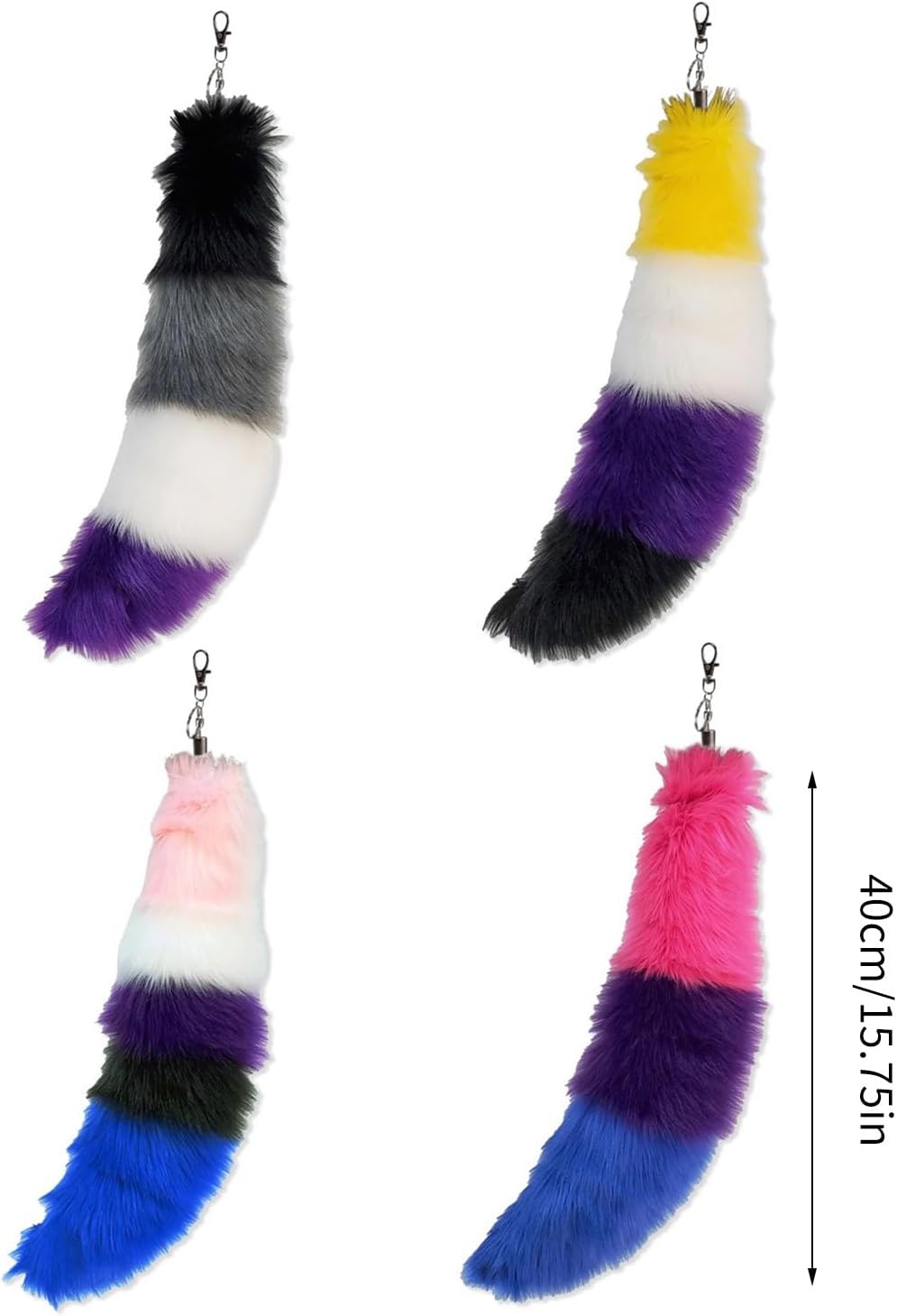 Faux Furs Foxes Tail Keychain Cosplays Toy Handbag Accessorie Bag Keyring Hook Pendant Charm Furs Car Keychain Gifts image 4