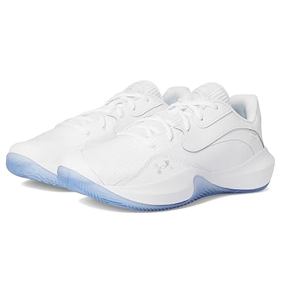 Under Armour Lockdown 7 Low Basketball Shoes White/White/Metallic Silver