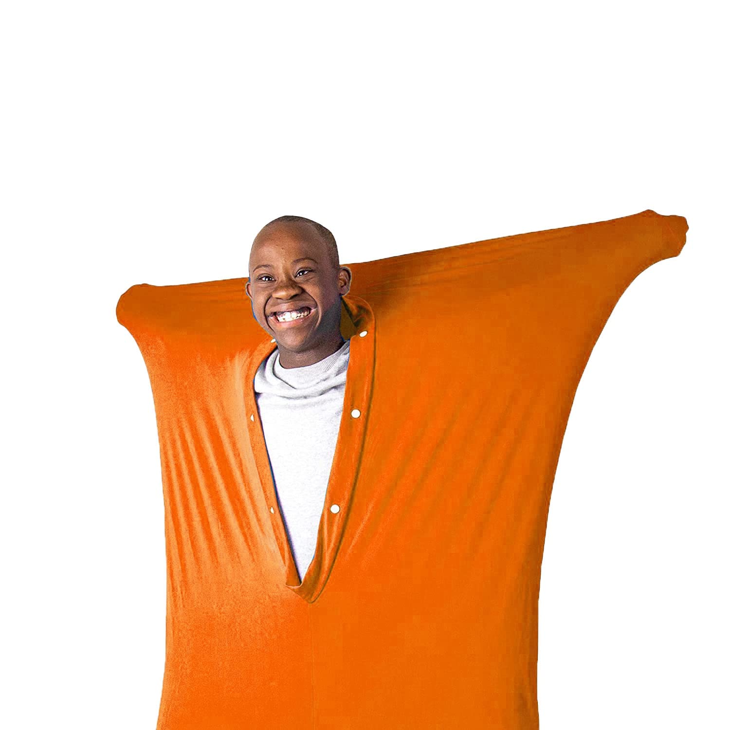 ZYUBOESO Compression Sock with Snug Sensory Sack Body Sock Calming Therapy Blanket Stress Relief Anxiety Autism ADHD ADD Tactile Items for Therapeutic Play(Orange,L/Large)