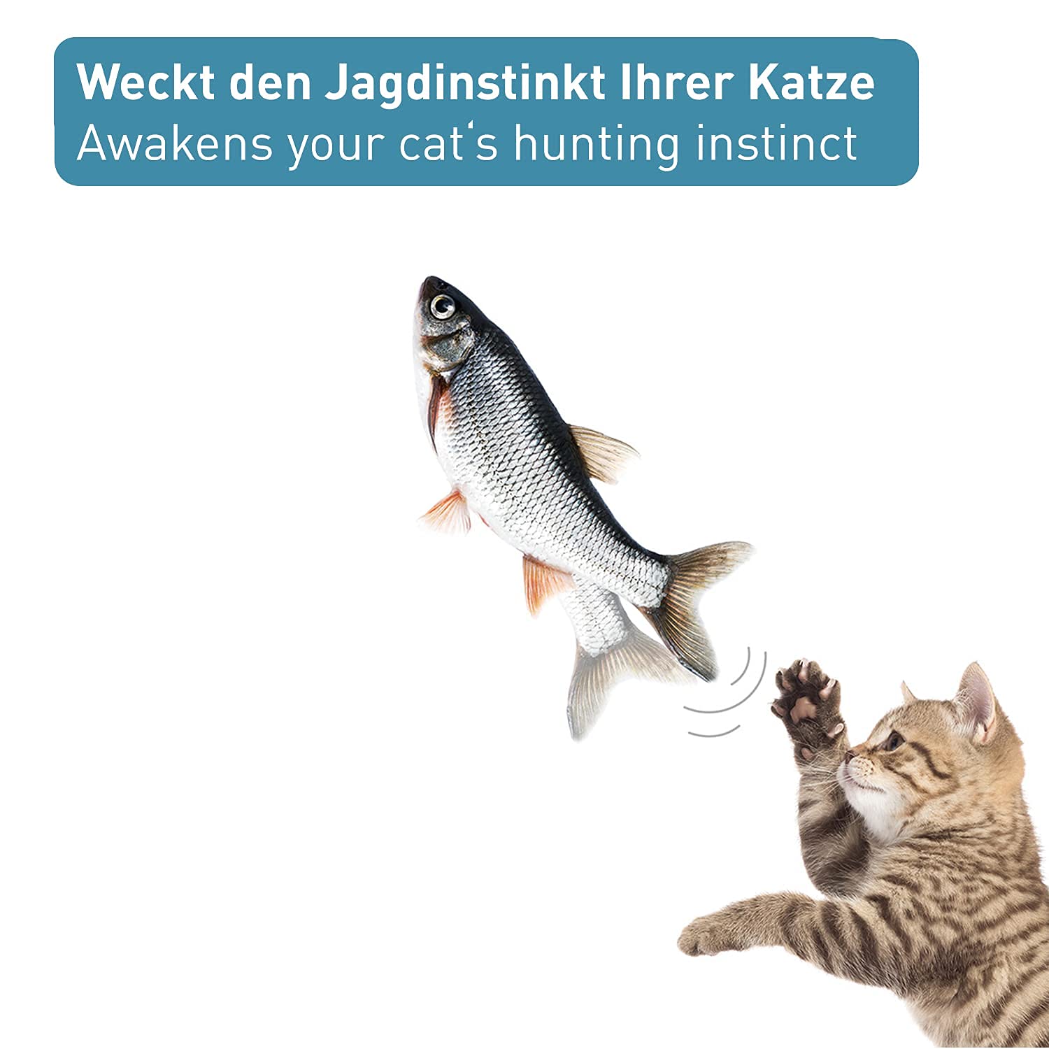 Amazon.com : PetTec Interactive Electronic Fish Toy for Cats - Electric  Moving Floppy Toy with Refillable Catnip Bag - Washable Plush, 3 Speeds,  USB Cable Included - Stimulation Games & Hunting Exercise