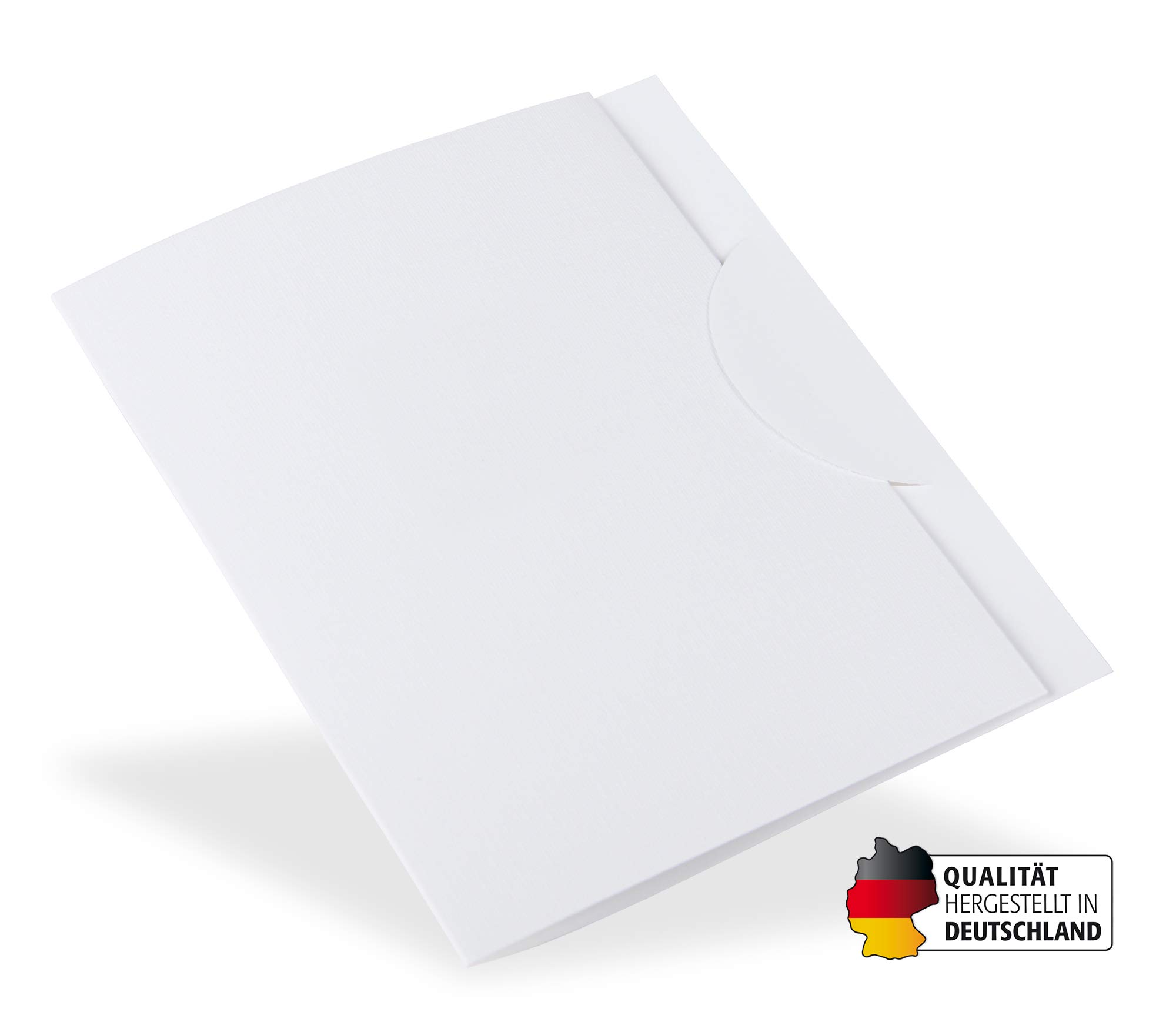 100 Stück Pass- und Bewerbungsbild-Kombimappe mit zwei Einsteckschlitzen und einer Fototasche Bilder im Format 4,5 x 6 cm und 7 x 10 cm (ohne Passepartout) Leinen weiß