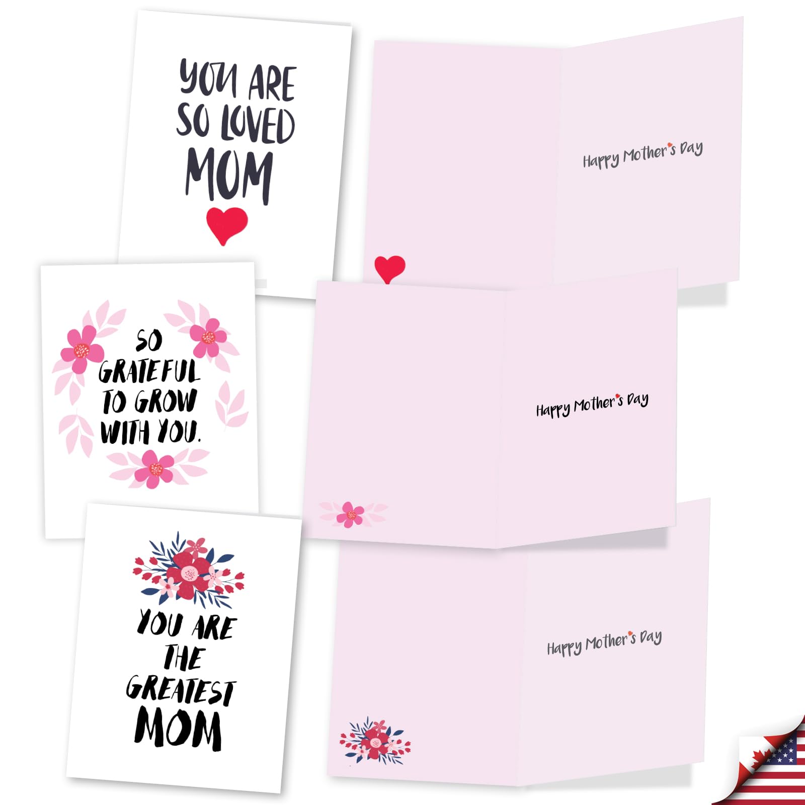 The Best Card Company 20 Assorted Mother's Day Note Cards Box Set 4 x 5.12 Inch with Envelopes (10 Designs, 2 Each) Amazing Mom AM10351MDG-B2x10 - Image 3