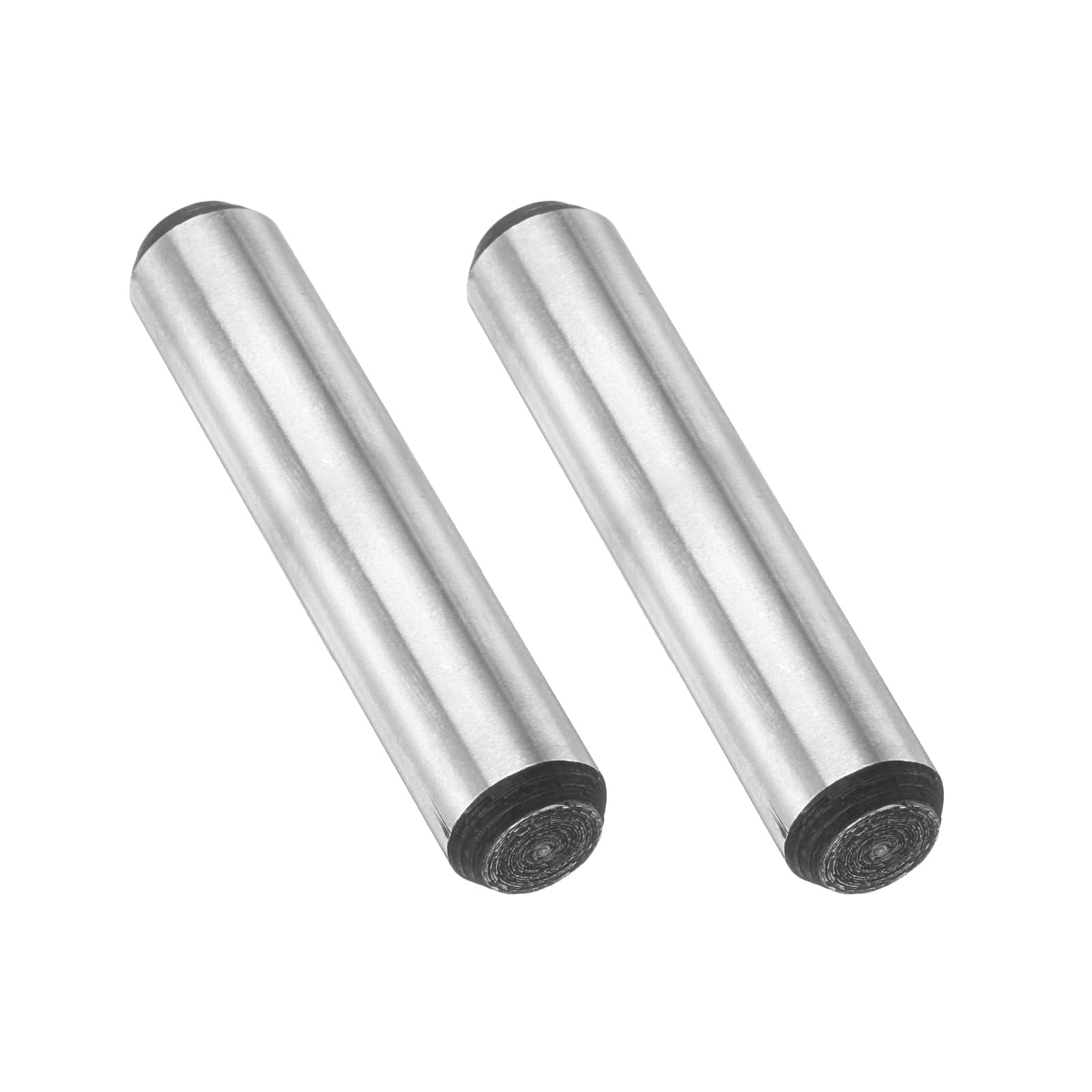 PATIKIL 2 Pcs Carbon Steel Dowel Pins, 3/8" x 2-1/2" Round Steel Metal Rods, Silver