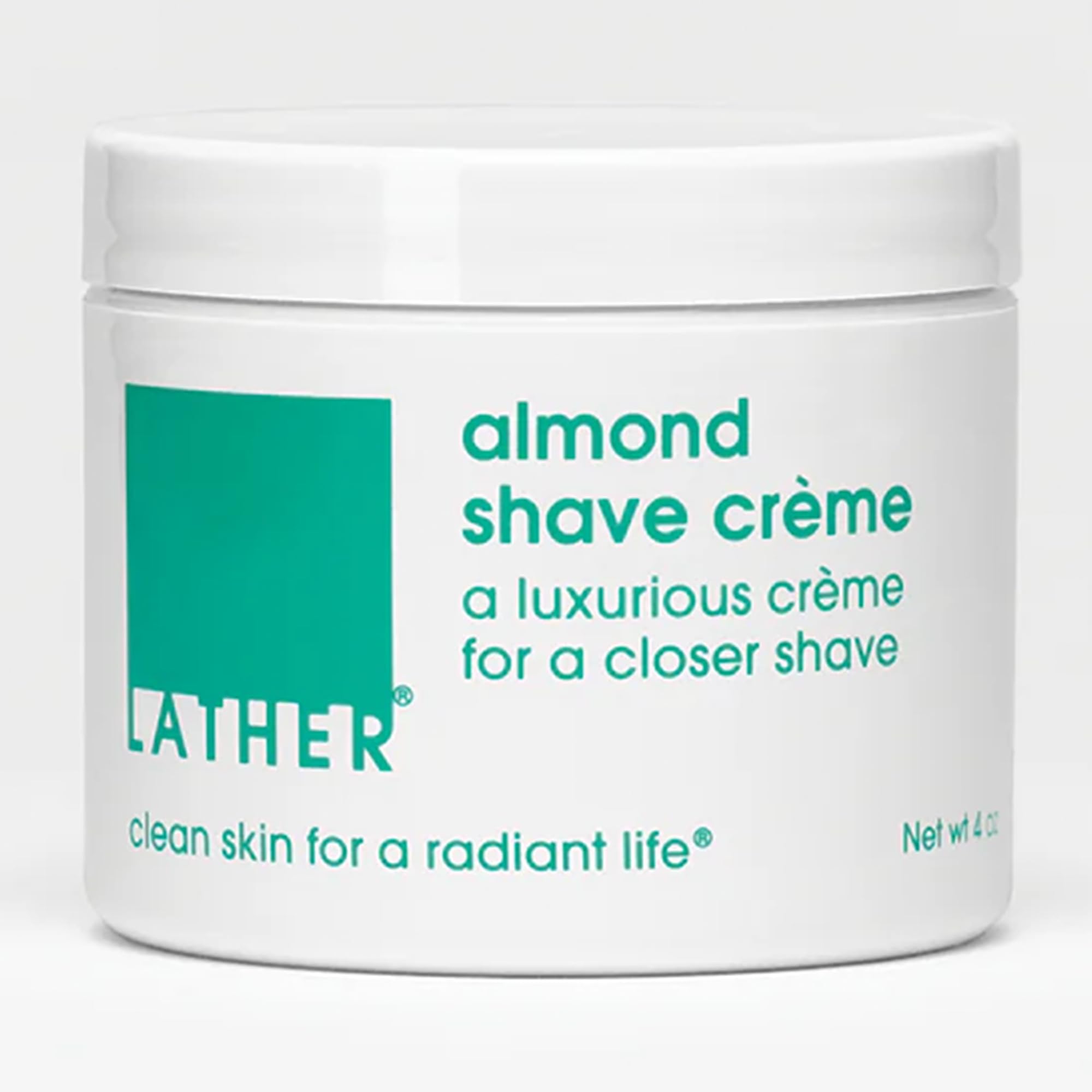 Almond Shave Crème, 4 oz - Non-Foaming Luxurious Shaving Cream for Women and Men - Almond Oil, Vitamin E, Omega Fatty Acids - Sensitive Skin Safe - Vegan & Cruelty Free - Beauty & Skincare