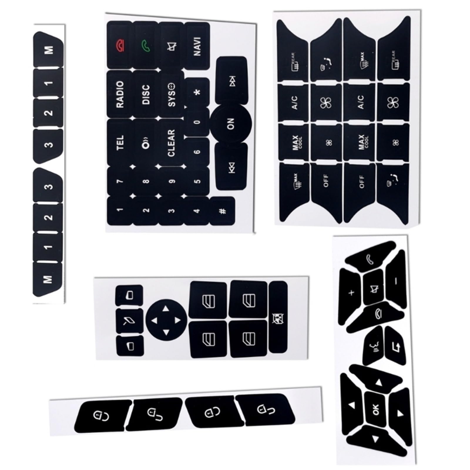 Switch Button Repair Stickers Compatible with Benz for C207 for A207 for R231 Repair Stickers Panel Air Condition Switch Button Decals Car Accessories