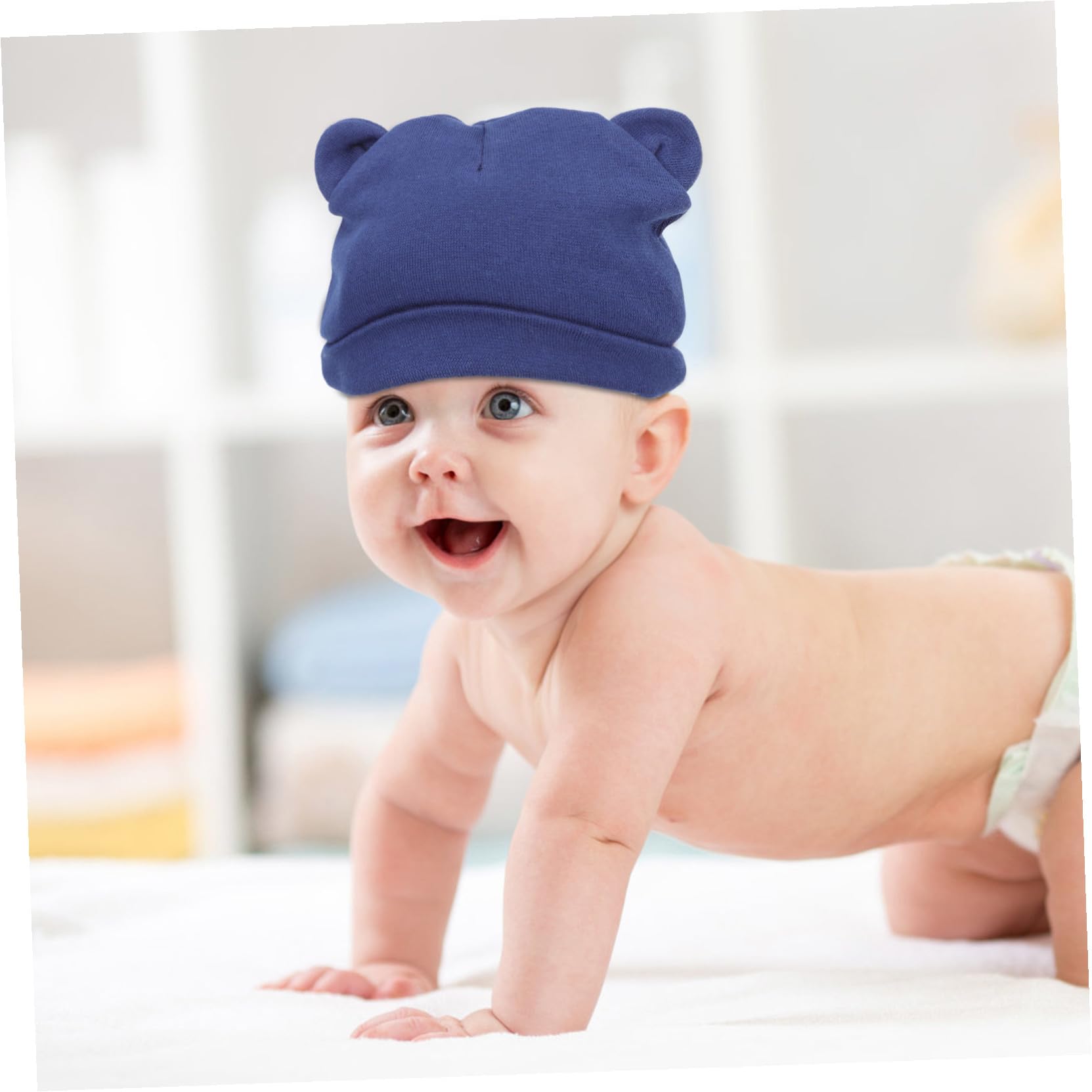 Healvian 2 Sätze Mütze Teiliges Mit Süßem Design Für Neugeborene Unisex Atmungsaktiv Elastisch Für Jungen Gestreift 6 Stück * 2