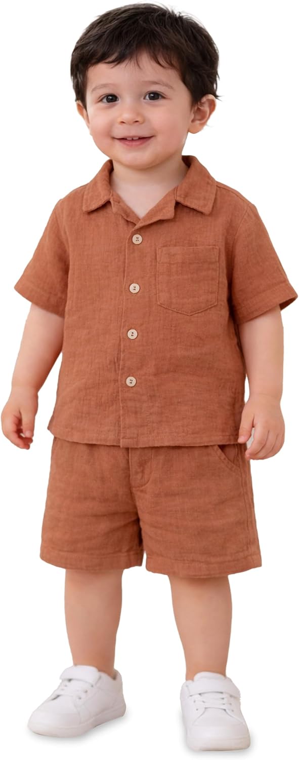 Kidbea® Cotton Shirt & Pant Co-ord Set for Kids | Elegant & Comfortable | Stylish Short-Sleeve Shirt with Bow & Comfy Shorts