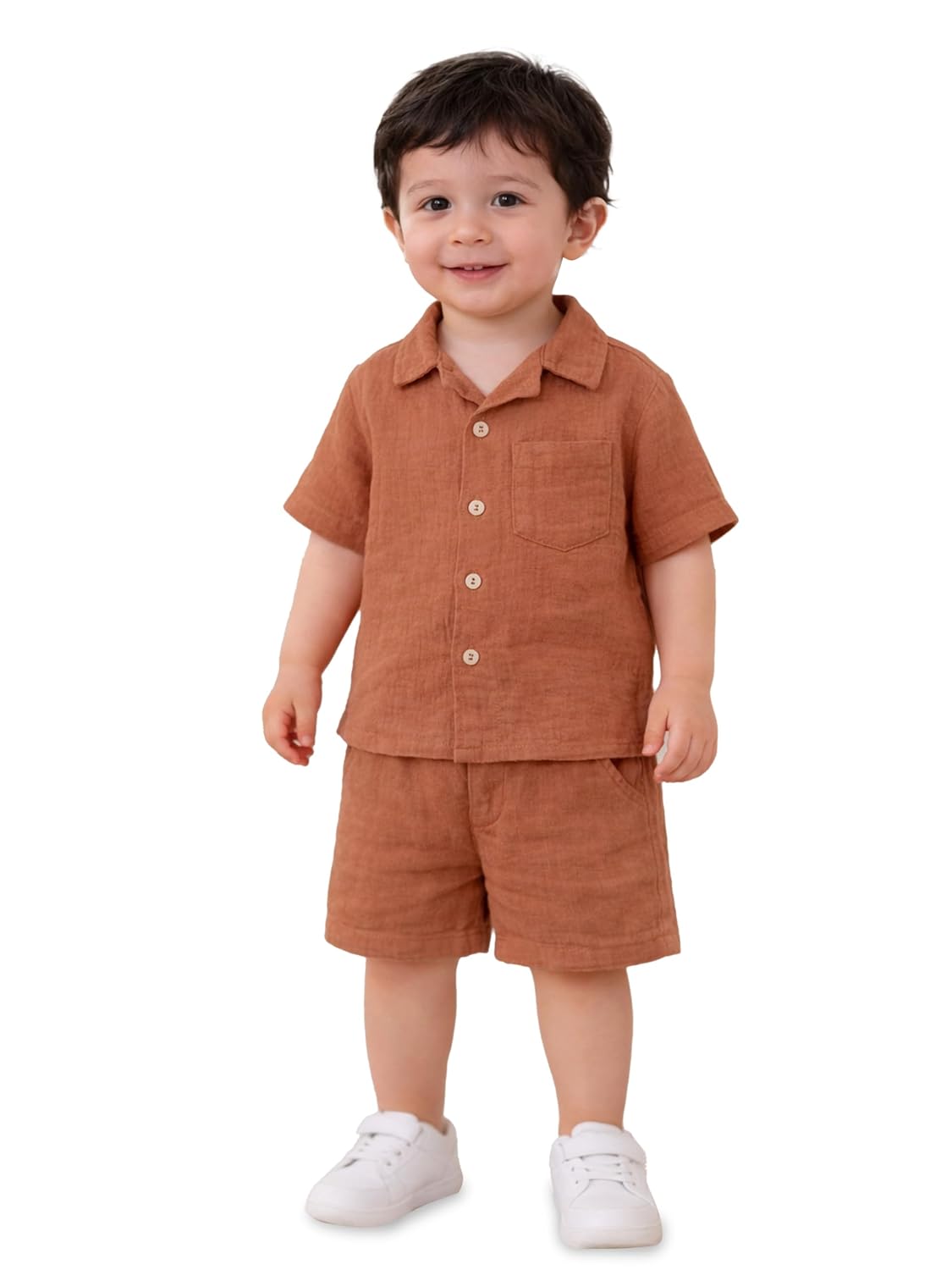 61ILs9UDBGL._SL1500_ Kidbea Organic Cotton Shirt & Pant Co-ord Set for Kids | Elegant & Comfortable Summer Wear | Stylish Half Sleeve Shirt with Bow & Comfy Shorts