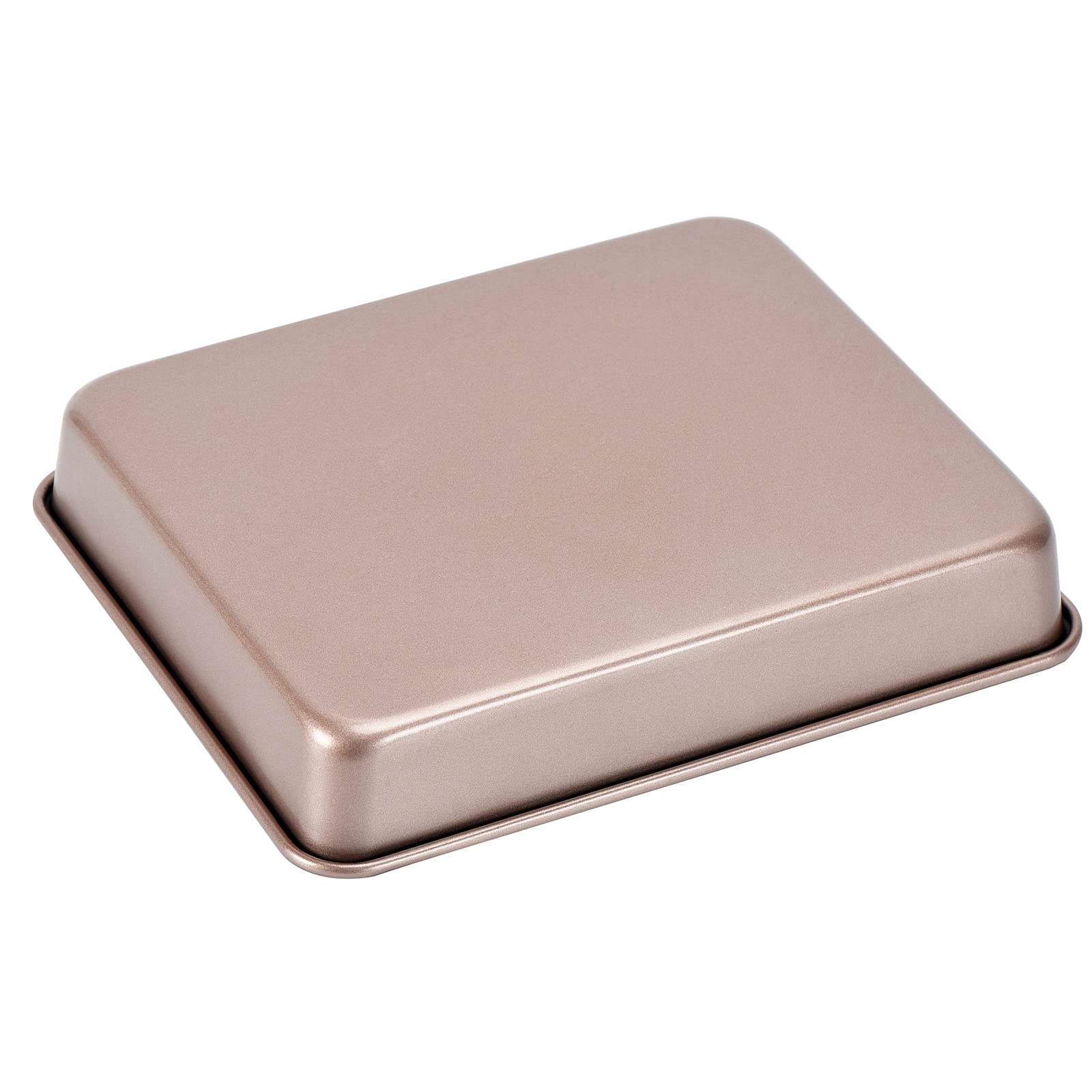 Antihaft-Bräter Tief Backform Set Große Kuchenform Sets für Ofen 3-teilig Brownie Pfanne (Gold)