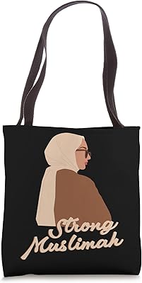 Strong Muslimah Woman Hijab Islamic Arabic Mosque Religion Tote Bag