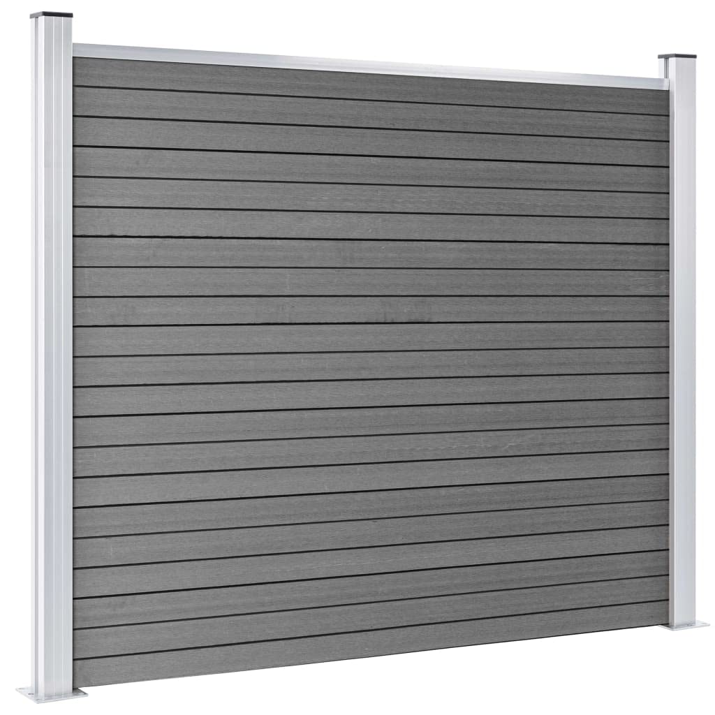 Zaunelement Set WPC 872x146 cm Grau Sichtschutzzaun, Garten Sichtschutz Panel Gartenzaun für Landschaft, Garten und Außende Dekoration