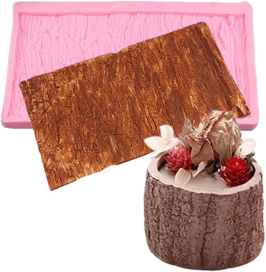 Tree Stump Fondant Impression Texture Mat Tree Bark Cake Fondant Chocolate Mold Cake Border Decorating Tool DIY Sugarcraft Paste Cupcake Baking Supplies