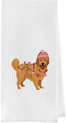 Miniatura 1 de Toallas Golden Retriever de San Valentín, toalla de cocina de regalo Golden Retriever, toalla de cocina de regalo Golden Retriever, toalla de té (16