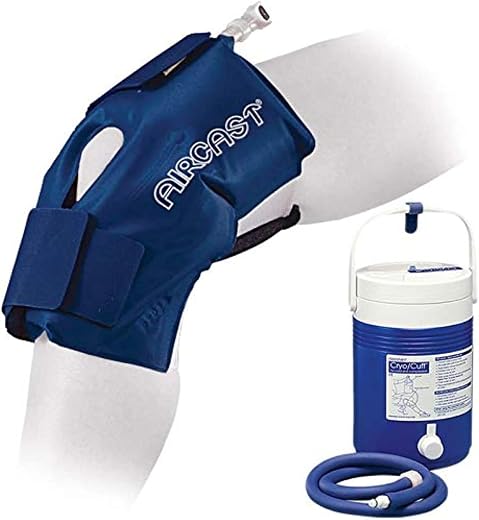 Aircast Cryo Cuff Cold Therapy Knee Solution - Blue - Large, Non Motorized, Gravity-fed System, 1count