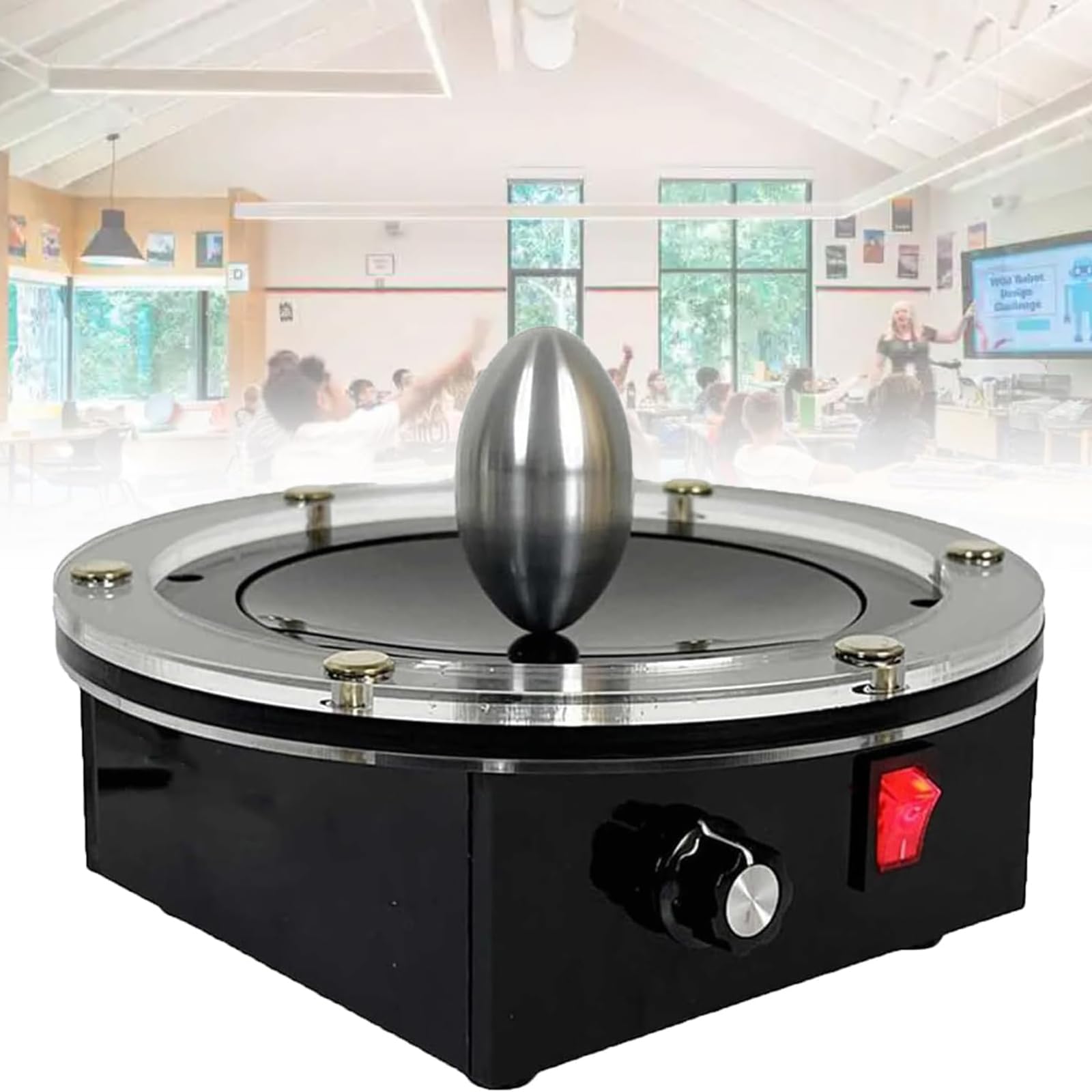 NGARY Electromagnetic Eddy Current Egg, Coil Rotating Magnetic Field Model, Variable Speed & Demonstrates Electromagnetic Eddy Currents And Dc Motor Principle, For Scientific Decoration