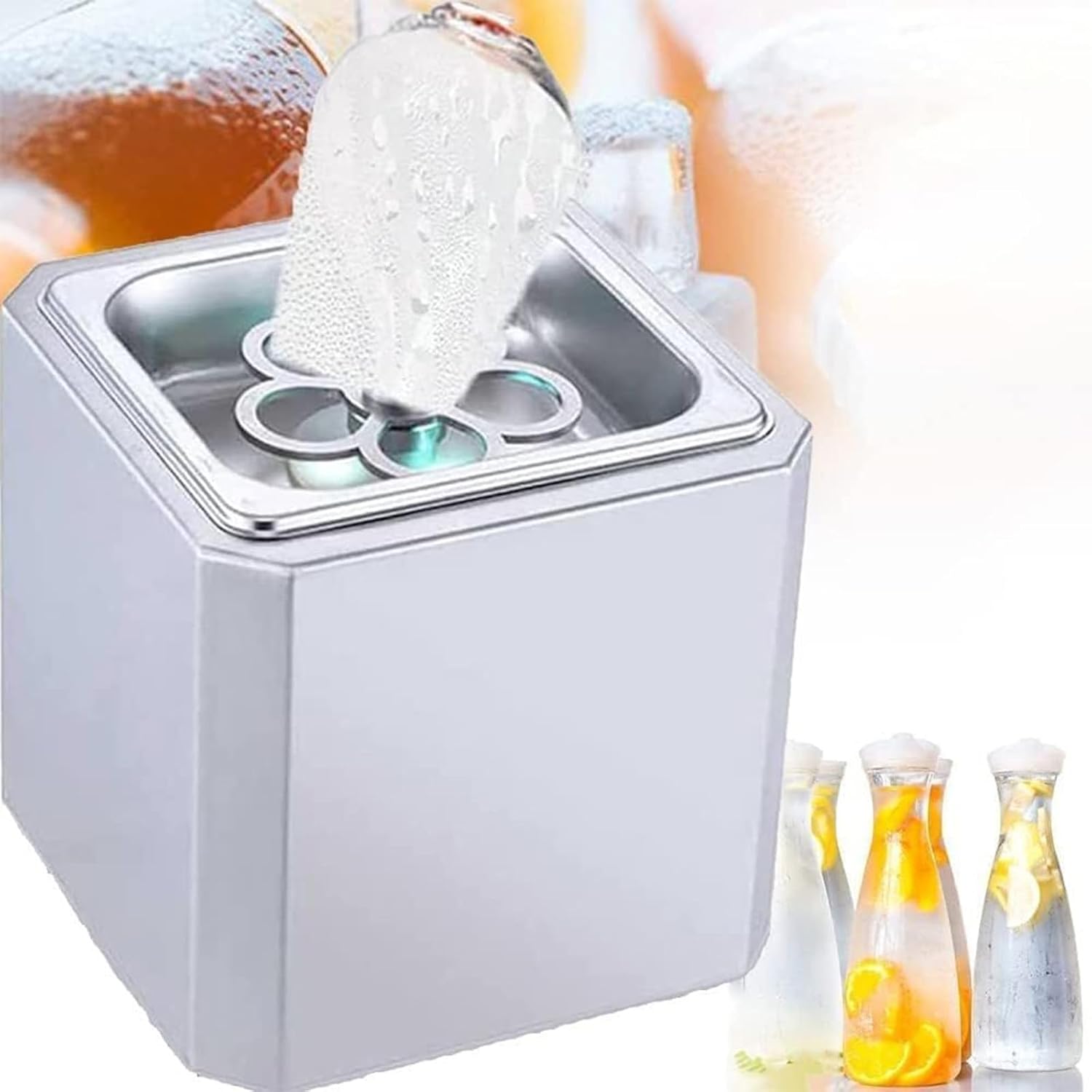 Commercial Pressing Glass Chiller Mini CO2 Glass Froster,304 Stainless Steel Housing,Press to Start Chill The Glasses Instantly