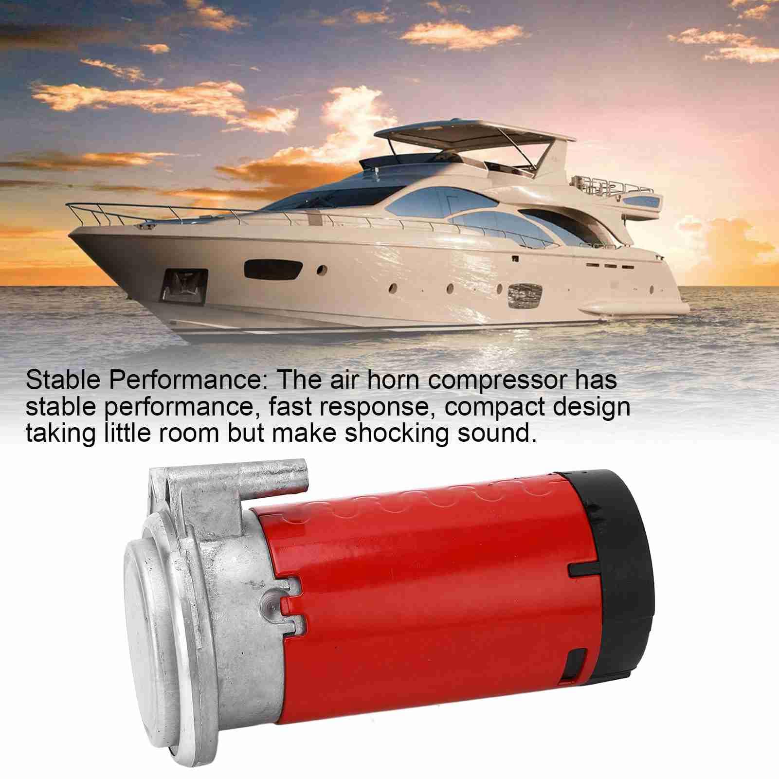 Compresseur de klaxon d'Air Puissant Moteur de Compresseur de Klaxon de Pompe à Air 12V, Qualité de Son Complète pour Camions