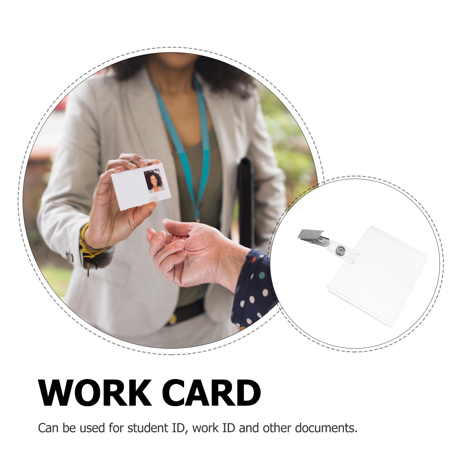 COHEALI 50 Ensembles Porte-badge Rigide avec Clip en Plastique et Fer, Résistant la Casse la Flexion, pour Bureau et Usine, Porte Carte D'identification Transparent et Étanche