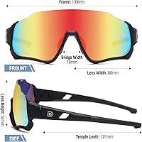 Vista 3 de DUCO DK280 - Lentes de sol polarizados para niños, jóvenes, béisbol, deportes, adolescentes, ciclismo, niños y niñas, con 3 lentes