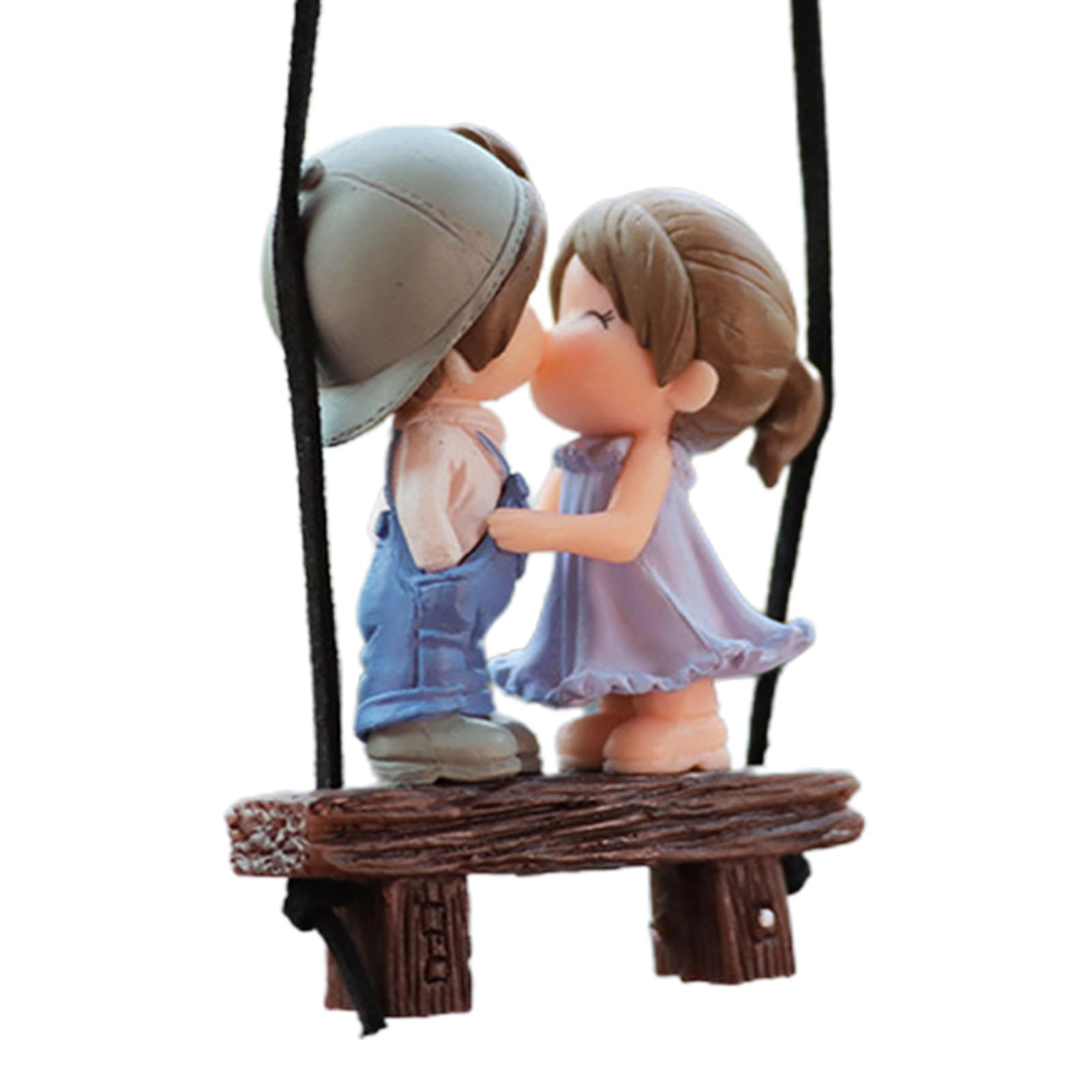 Coppia di ornamenti per auto, simpatica statuetta per specchietto retrovisore, romantica decorazione per amanti delle altalene, accessorio da cruscotto regalo per lei o lui, grazioso ciondolo per auto
