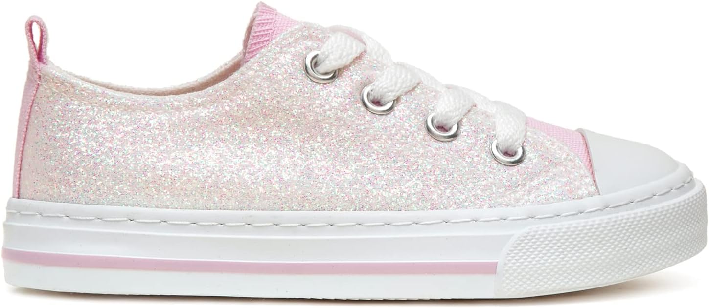 ToandonToddler Kids Sneakers Sparkle Fashion Glitter Sequins Canvas Shoes - Image 6