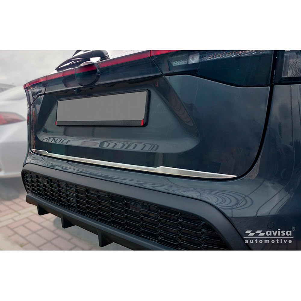 Avisa Brushed Stainless Steel Tailgate Trim compatible with Toyota Yaris Cross (MXP) 2020-