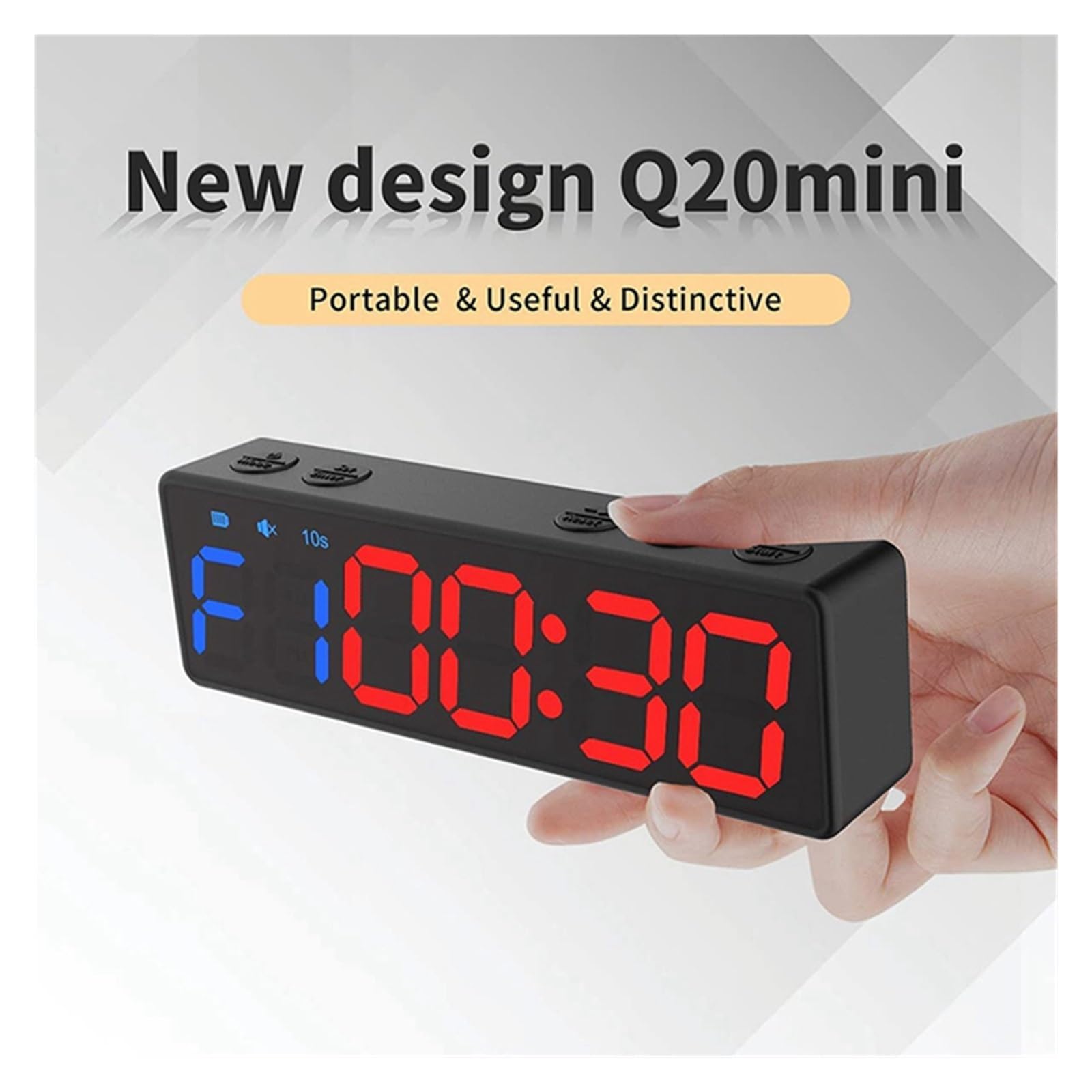 Countdown Timer, Timer da palestra portatile timer a intervalli allenamento orologio fitness conto alla rovescia/su/cronometro timer fitness ricaricabile USB magnetico