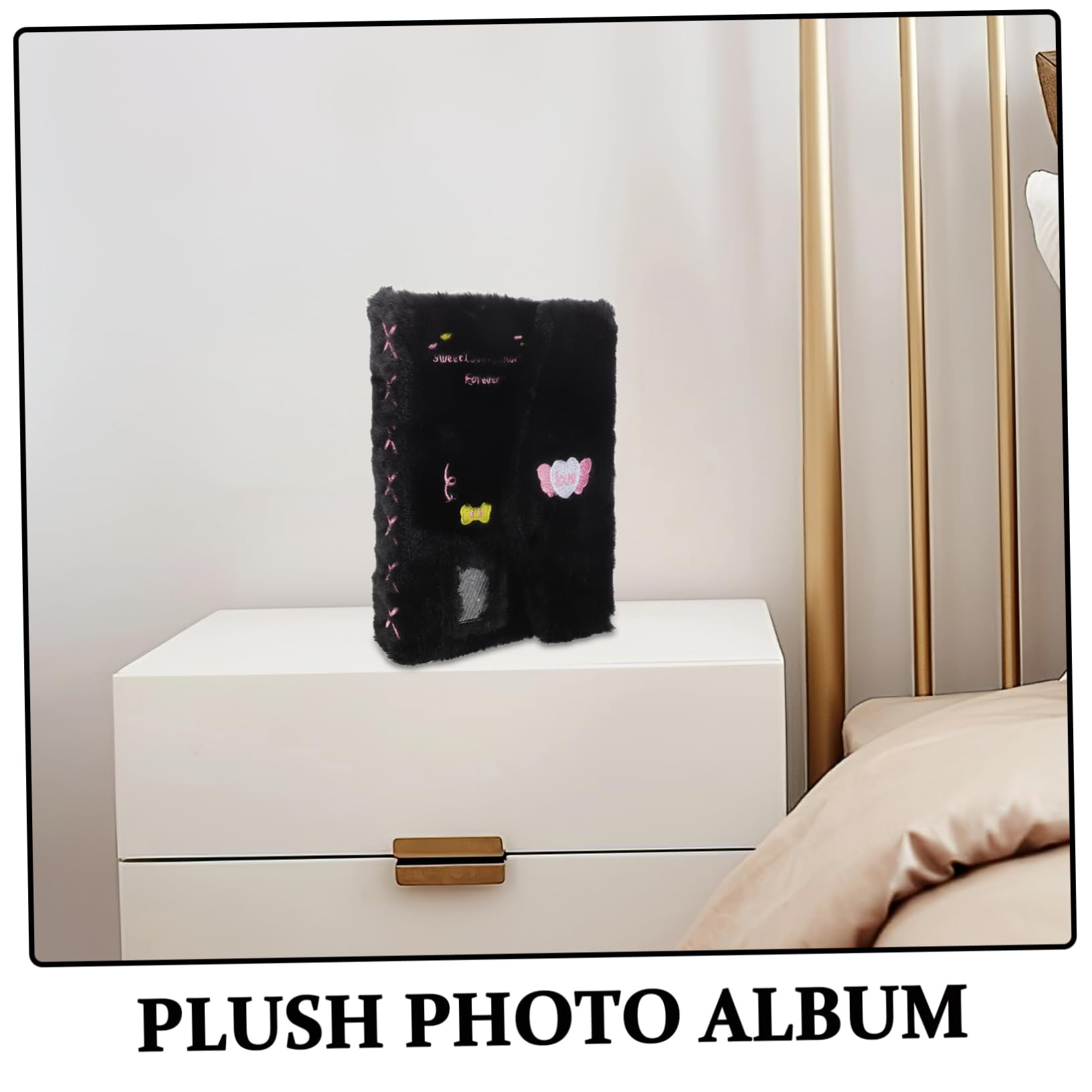 Album Raccoglitore di Fotocard Mini Nero in Peluche e Plastico