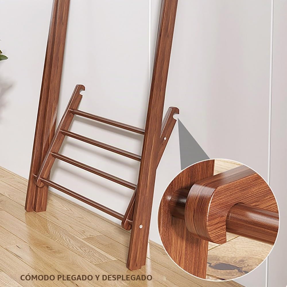 Perchero de Madera, Perchero de Madera de pie, Burro Ropa Plegable, Resistente y Estable, Maximum Load 80kg, para el Pasillo de la Oficina en casa : 60/80/100/120CMx46CMx150CM