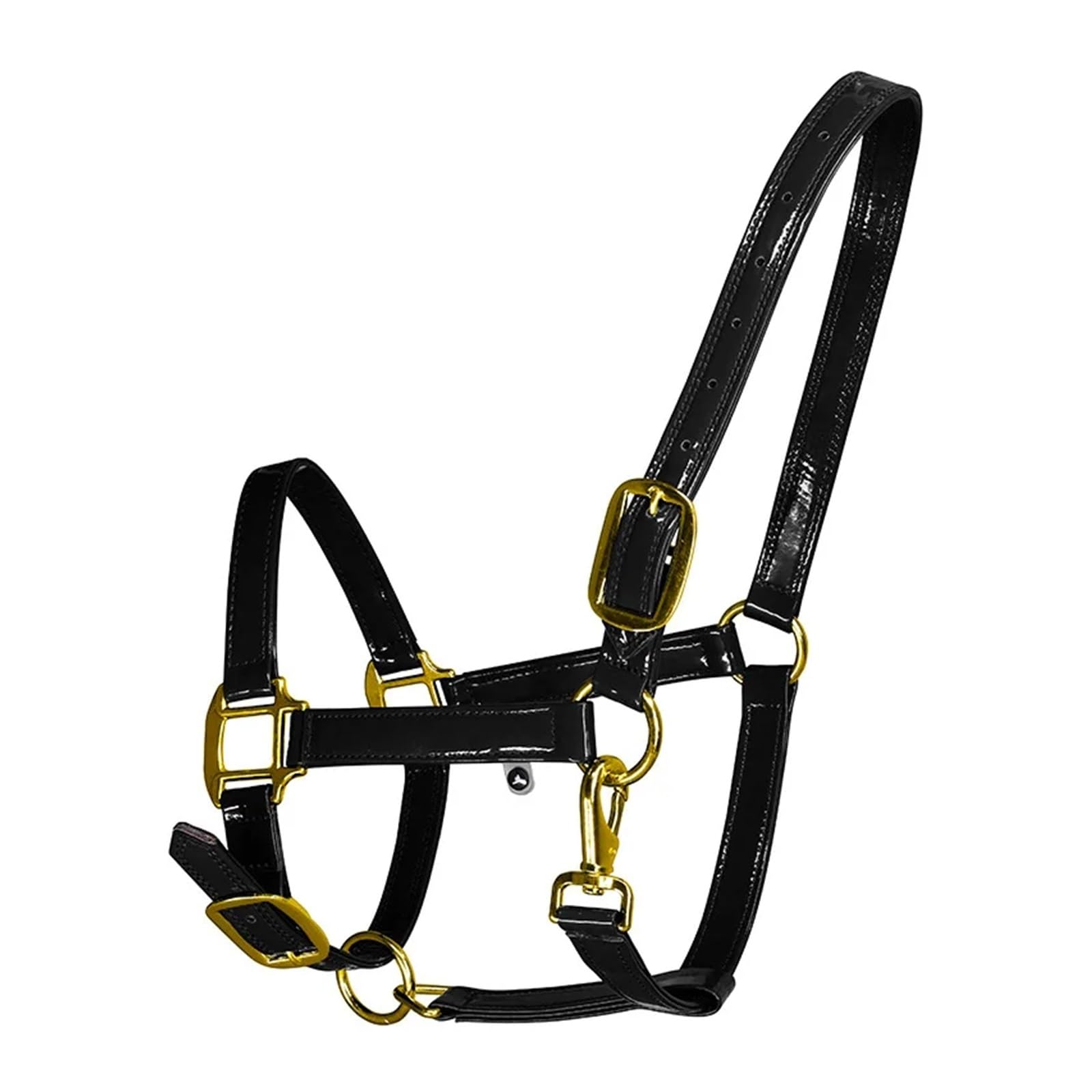 Halteres for caballos hechos de cuero microfibra suave, equipo ecuestre con brida, collar for la cabeza y correa estable(Black M)